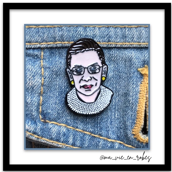 Ruth Bader Ginsberg Enameled Tie-Tac Style Pin - Picture 1 of 8